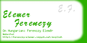 elemer ferenczy business card